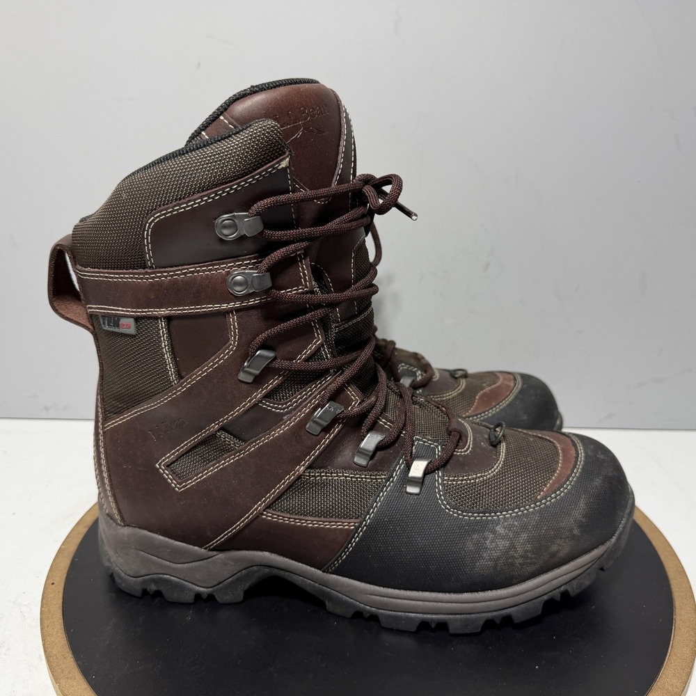 L.L. Bean Boots Mens Size 11.5 Brown Leather Insulated Snow Primaloft Winter